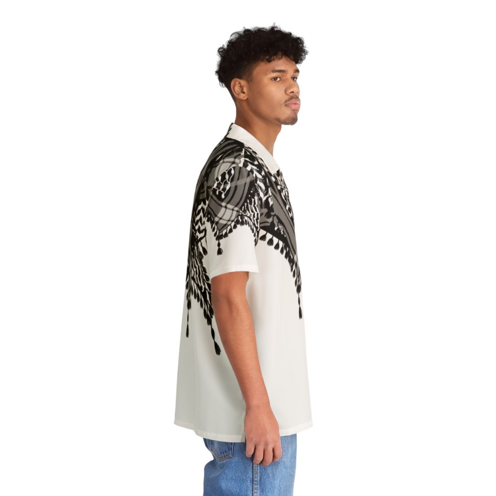 Black and white keffiyeh pattern Hawaiian shirt - People Pight