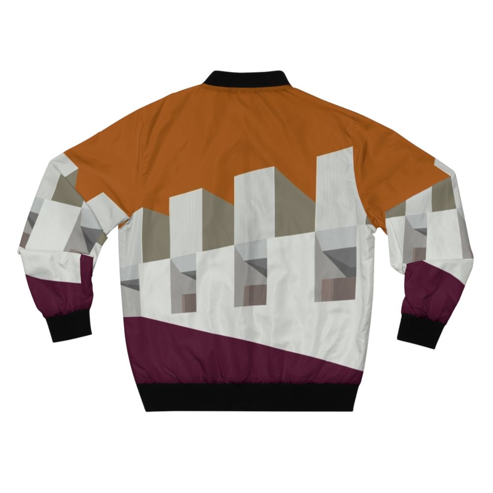 Modernist abstract bomber jacket with geometric shapes and straight lines - Back