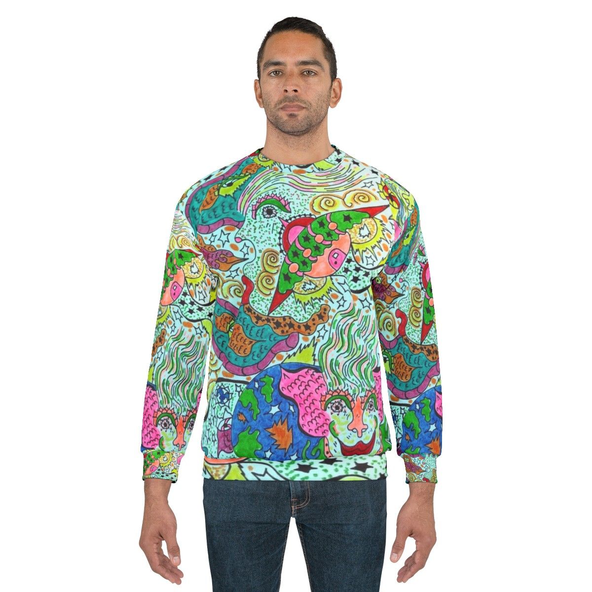 Cosmic visionary angels sweatshirt - men