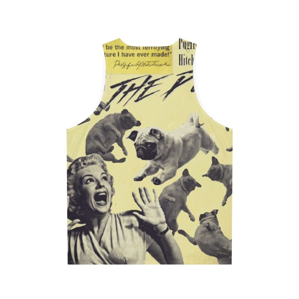 Unisex pug dog horror design tank top - Back