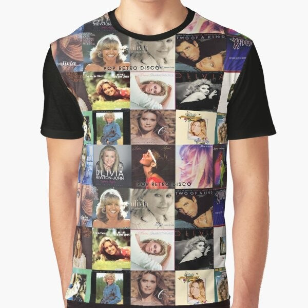 Olivia Newton-John album collage graphic design t-shirt