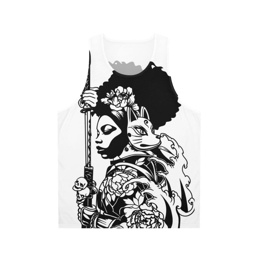 Unisex tank top featuring the design of Afua Asantewaa, a historical figure from black history