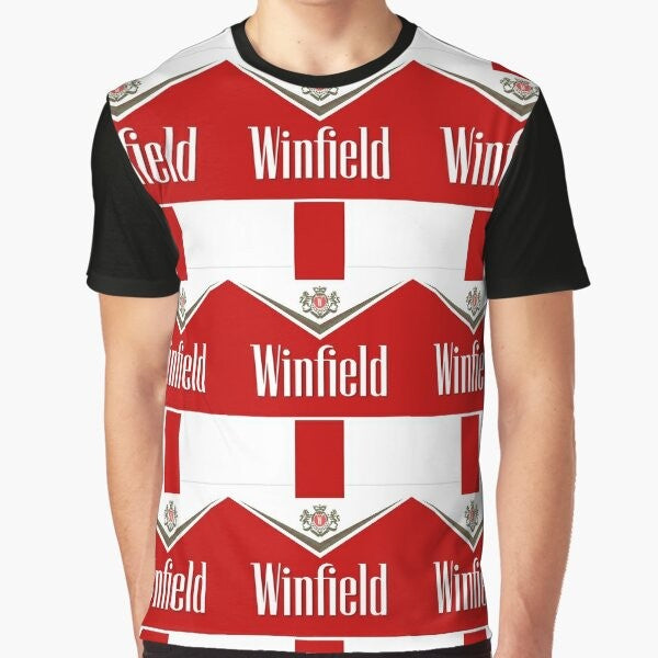 WINFIELD Graphic T-Shirt with Cigarettes and Smoking Motifs