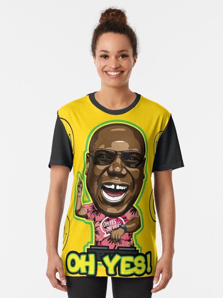 Carl Cox DJ Smiley Face Graphic T-Shirt - Women