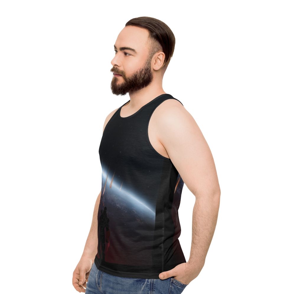 Mass Effect Unisex Tank Top featuring Warriors Landscapes Design - men side