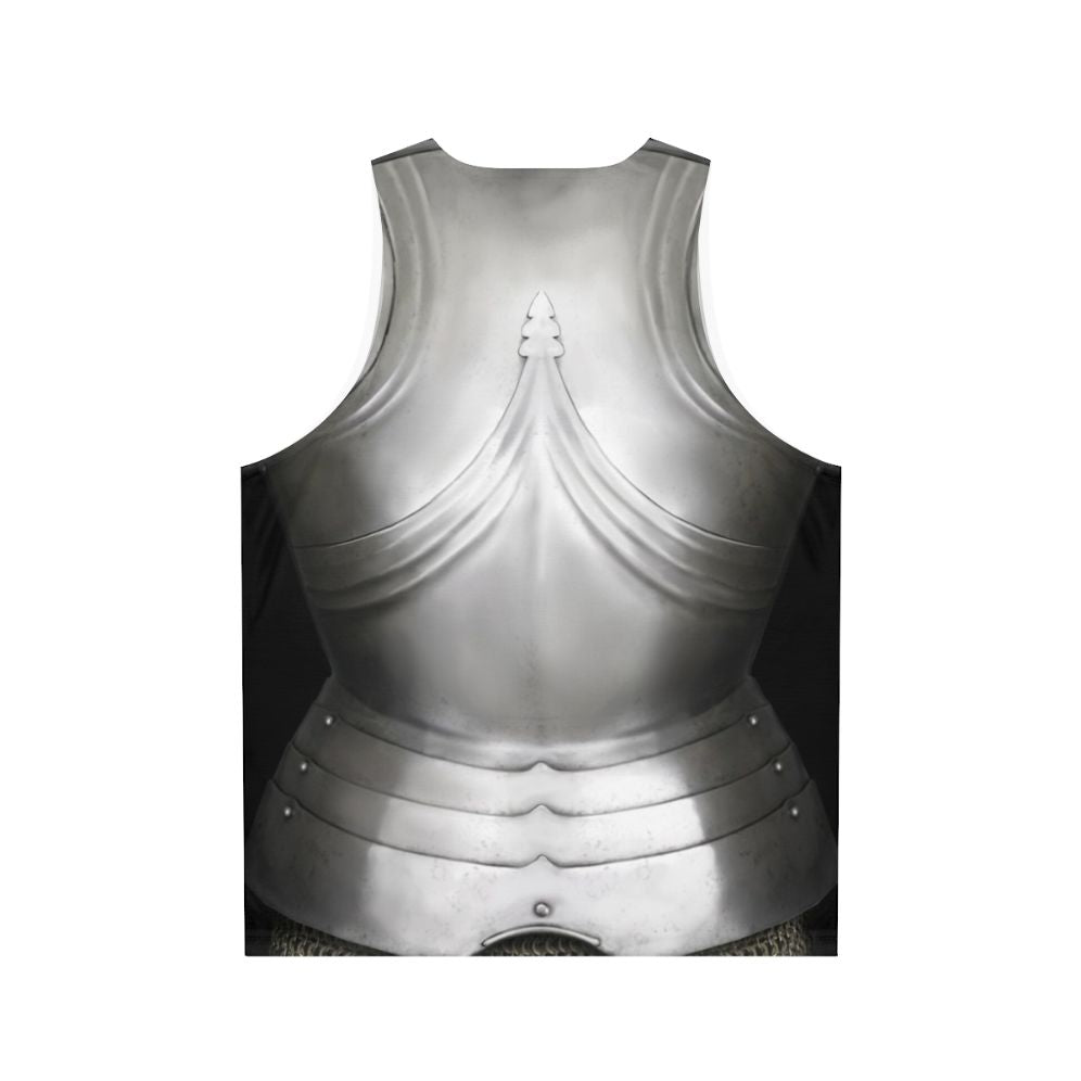 Gothic knight cuirass design unisex tank top - Back