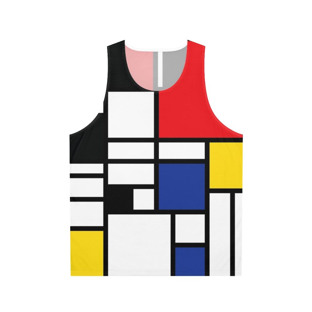 De Stijl Unisex Tank Top with Mondrian-inspired Primary Color Blocks