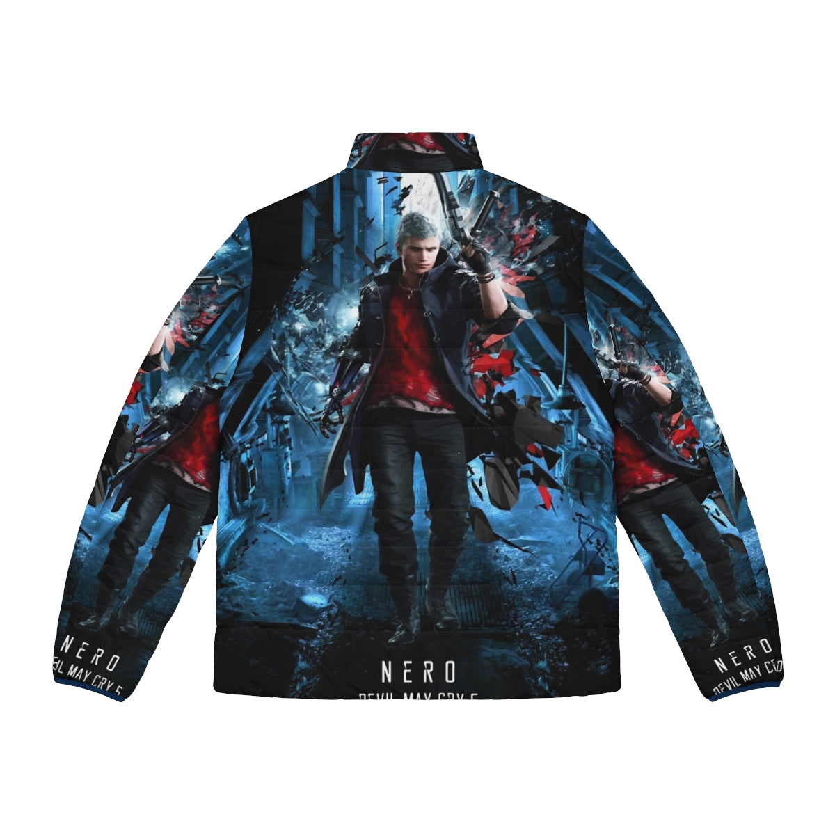 Nero Devil May Cry 5 Puffer Jacket featuring the protagonist of the game - Back