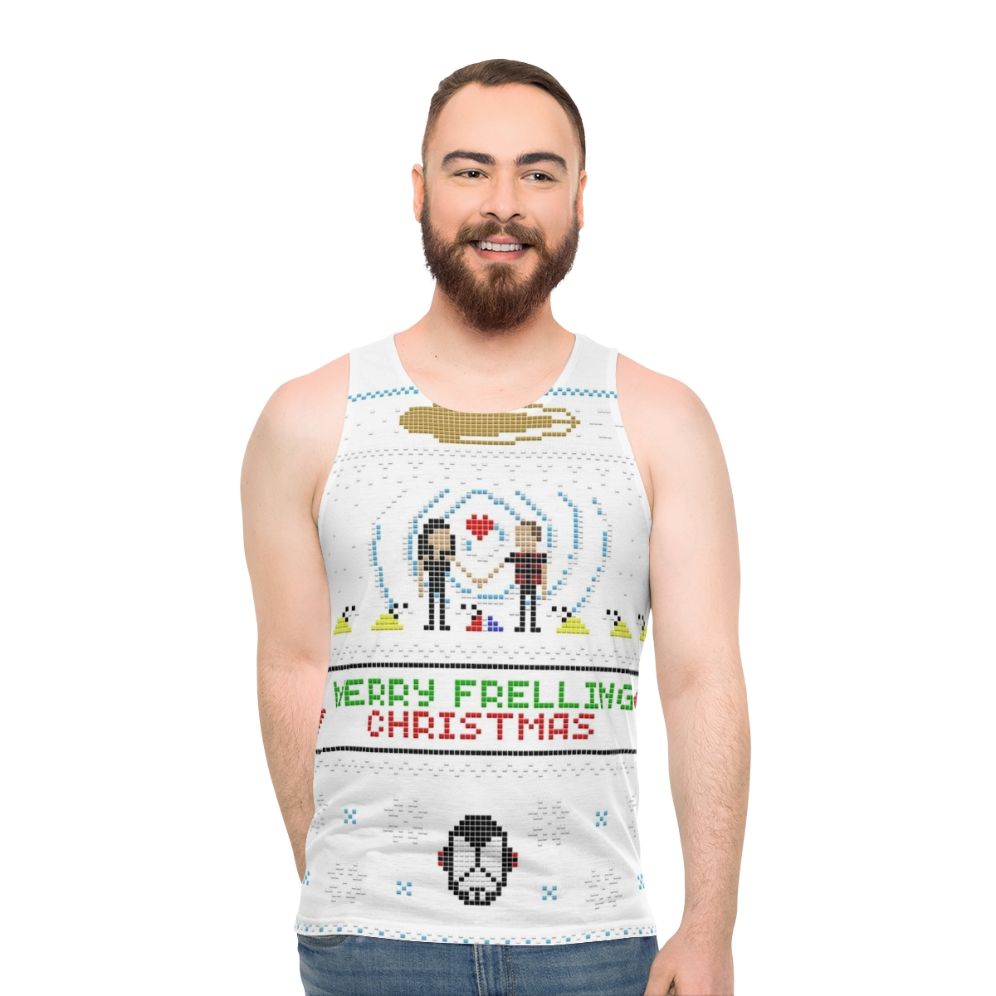 Farscape inspired ugly christmas sweater unisex tank top - men