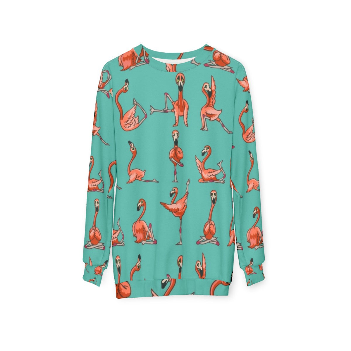 Flamingo Yoga Sweatshirt for Workout Motivation - hanging