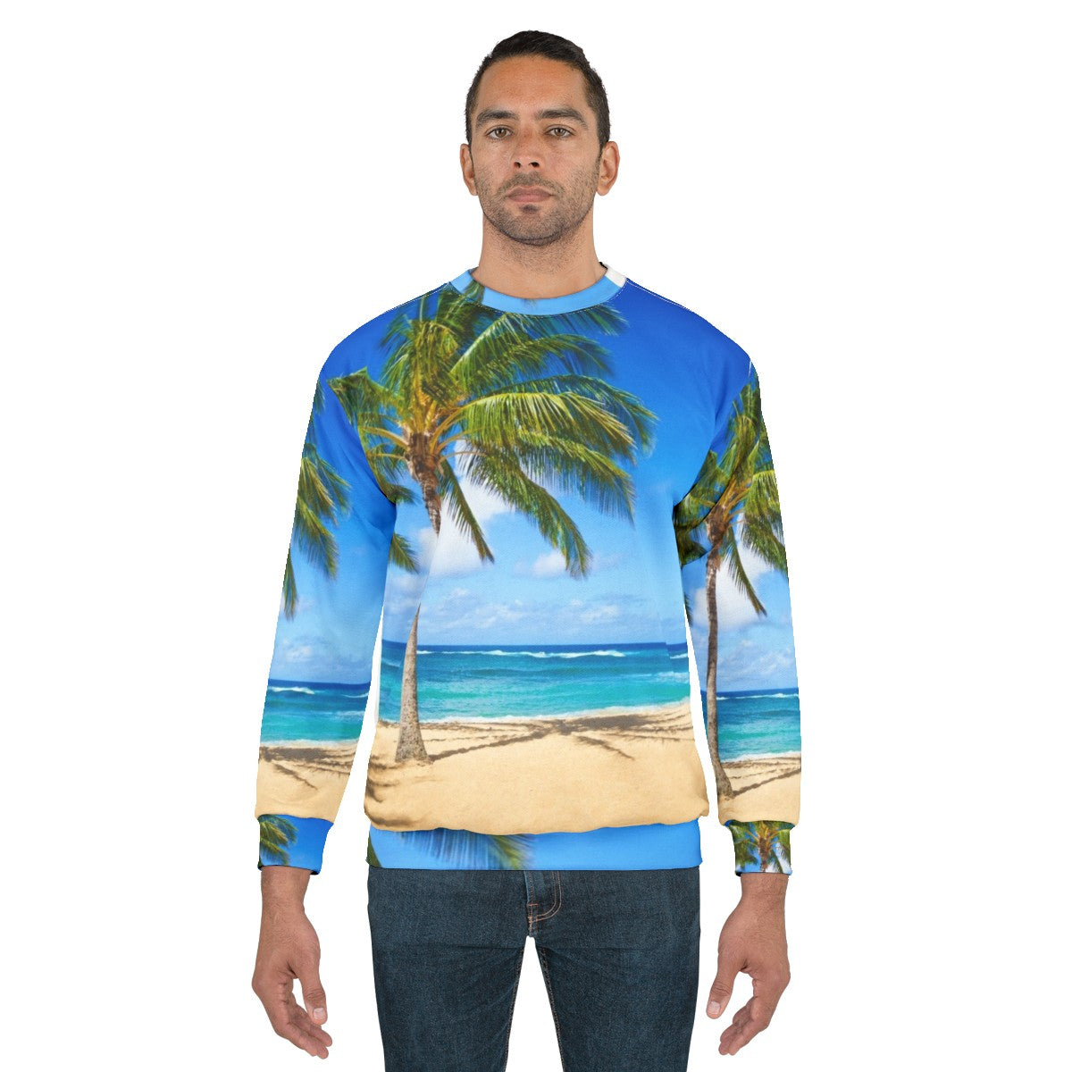 Tropical palm trees sweatshirt design - men