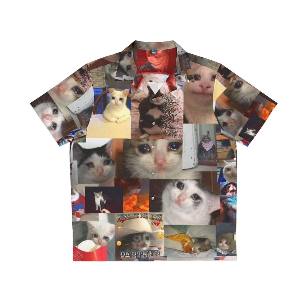 Crying Cat Hawaiian Shirt