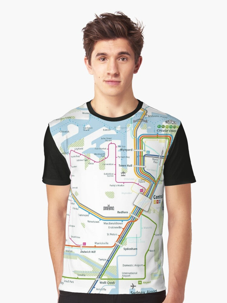 Sydney city map graphic print t-shirt - Men