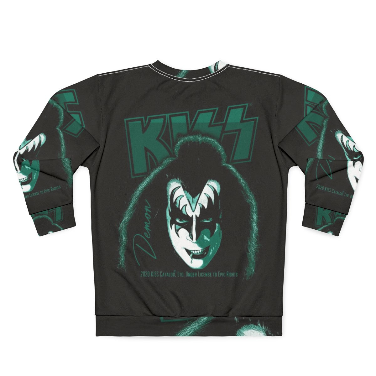 Demon Kiss Rock Band Sweatshirt with Kiss Fan Art Design - Back