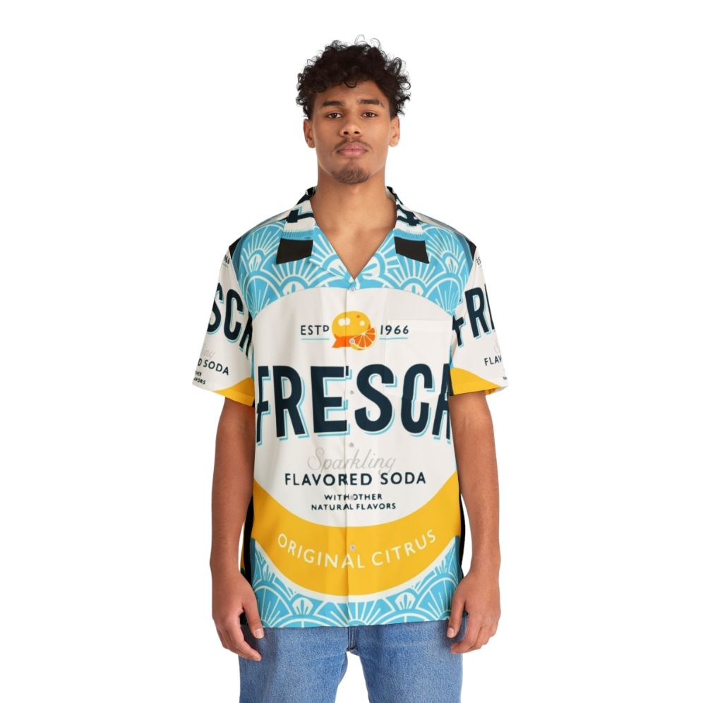 Fresca Hawaiian shirt with vintage pop art can graphic - People Front