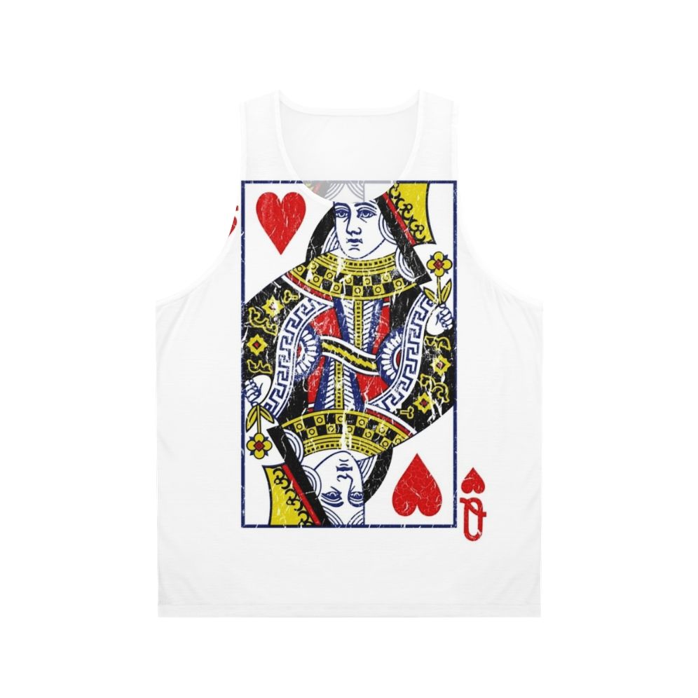 Queen of Hearts Playing Card Unisex Tank Top