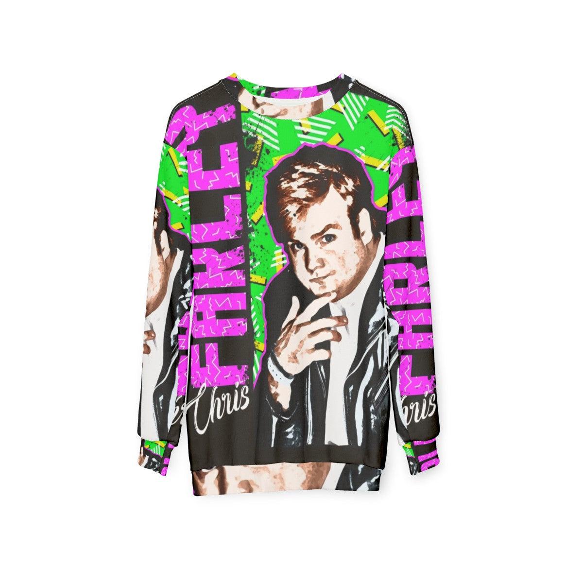 Retro Chris Farley Graphic Sweatshirt - hanging