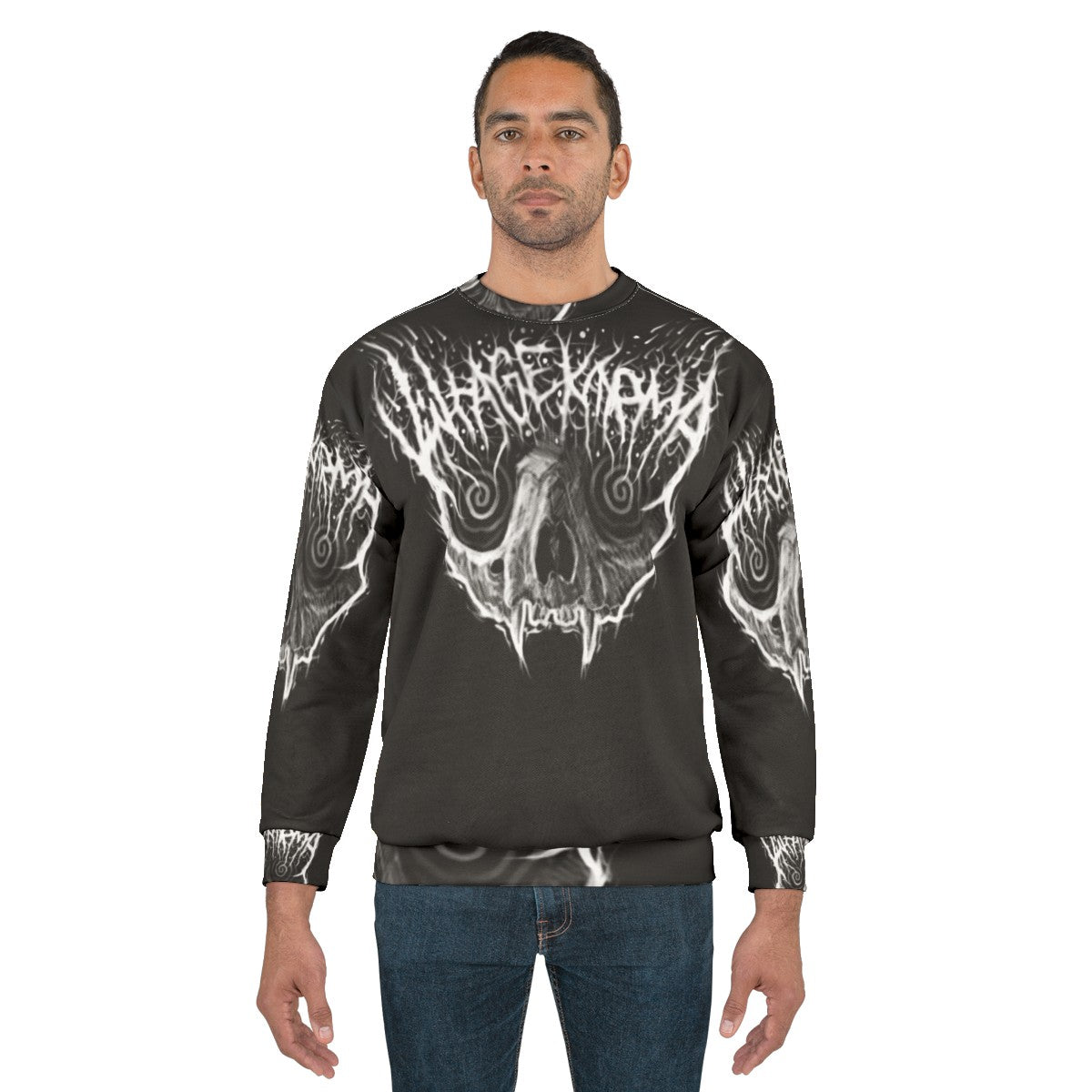 Vintage Black Metal Cat Sweatshirt - men