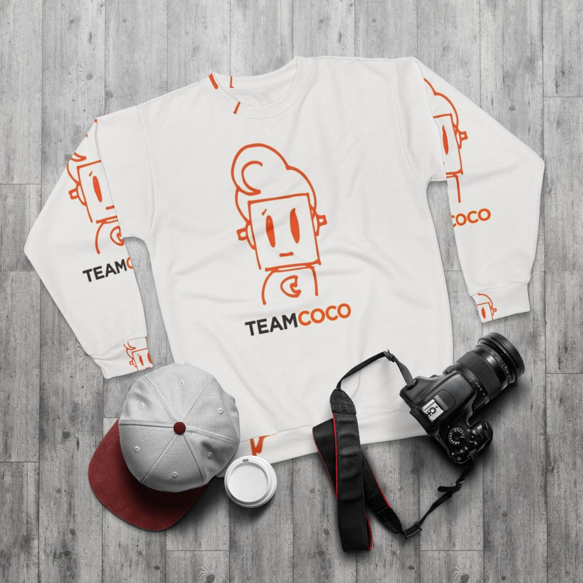 Coco Robot Doodle Sweatshirt featuring Conan Obrien - flat lay