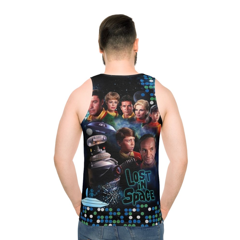 Lost In Space Unisex Tank Top featuring the Netflix Series logo - men back