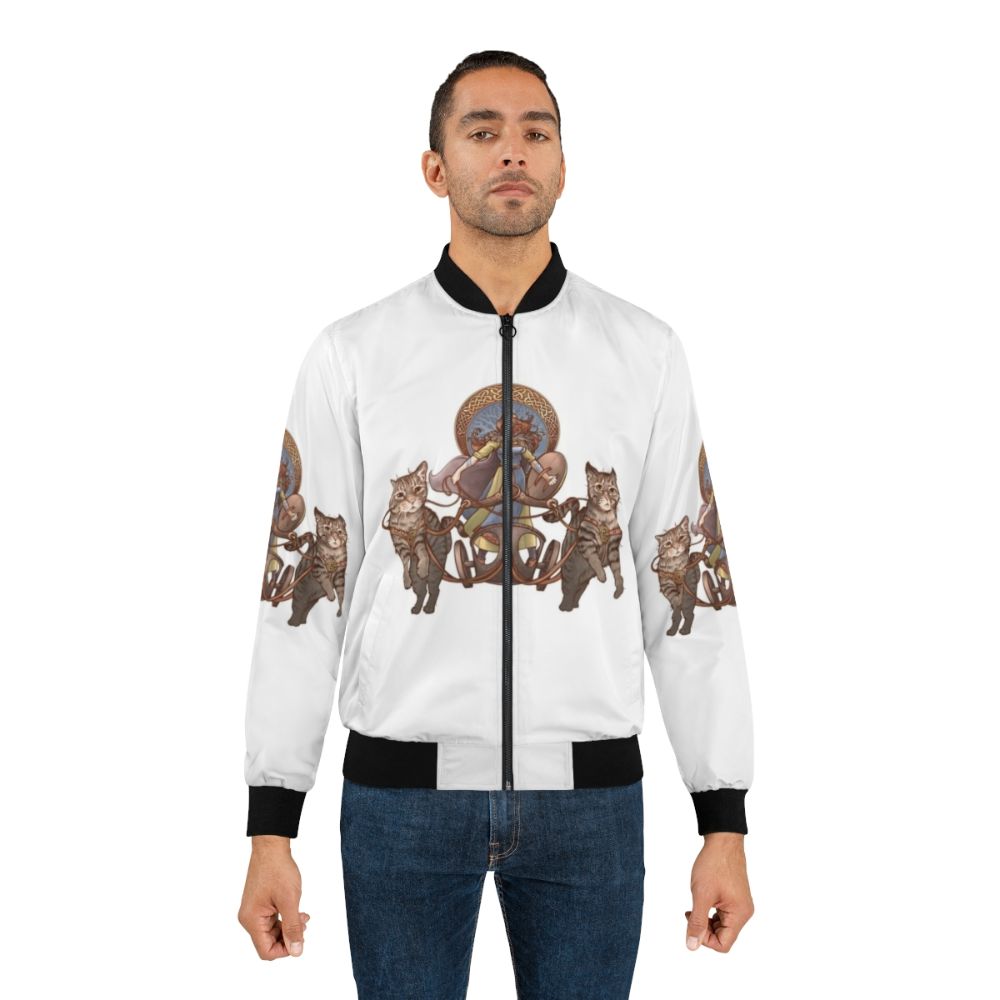 Freya Nordic Goddess Cats Bomber Jacket - Lifestyle