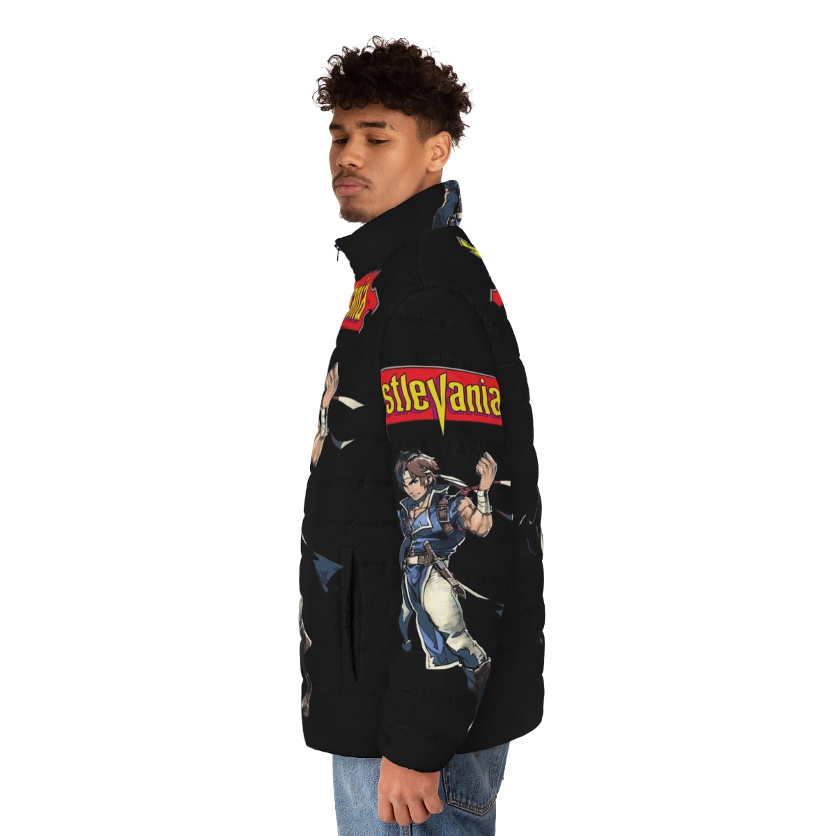 Castlevania Alucard Puffer Jacket with iconic character design - men side left