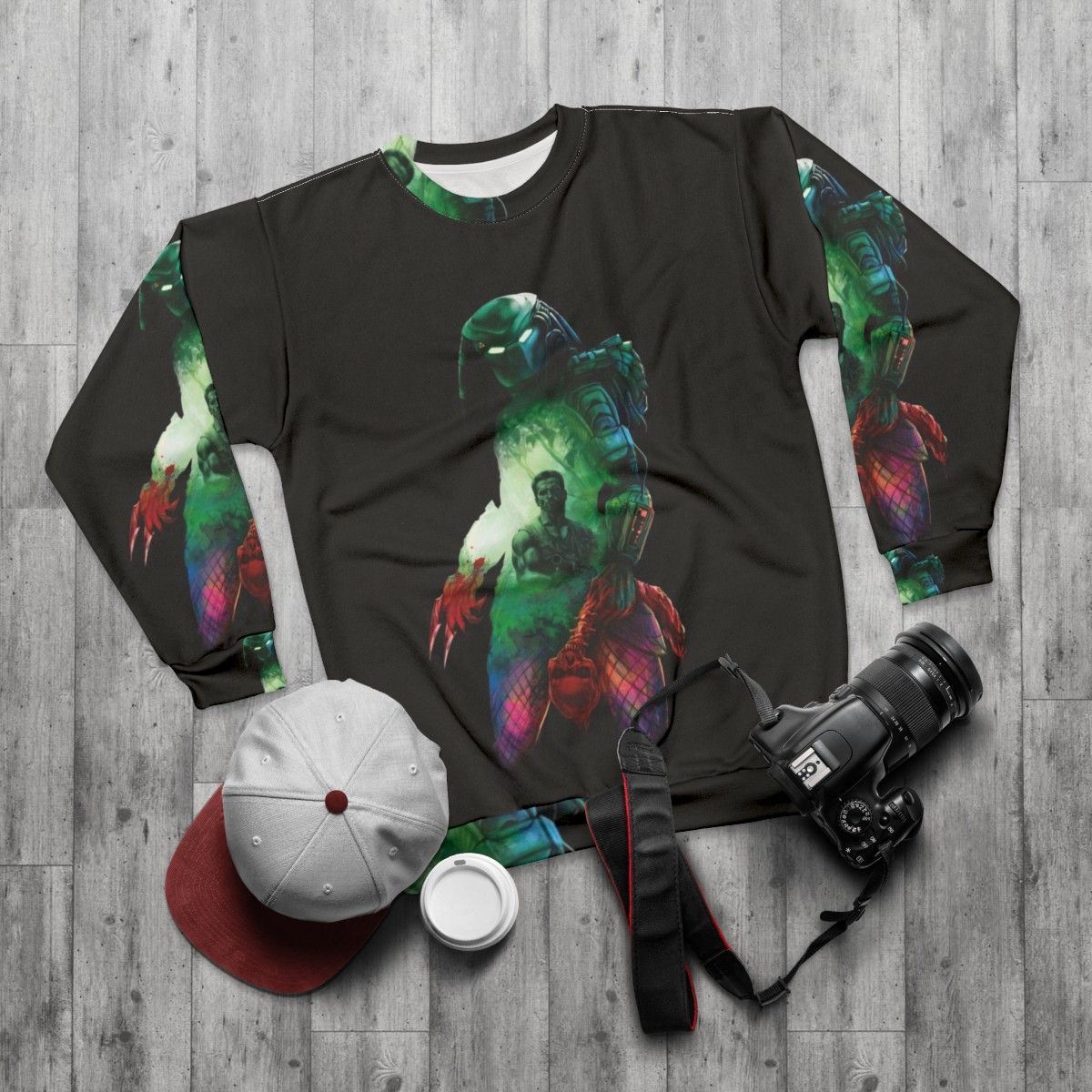 Predator Movie Inspired Hunter Sweatshirt - flat lay