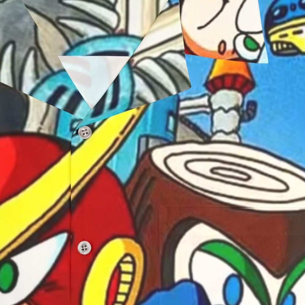 Mega Man 2 Retro Gaming Hawaiian Shirt - Detail