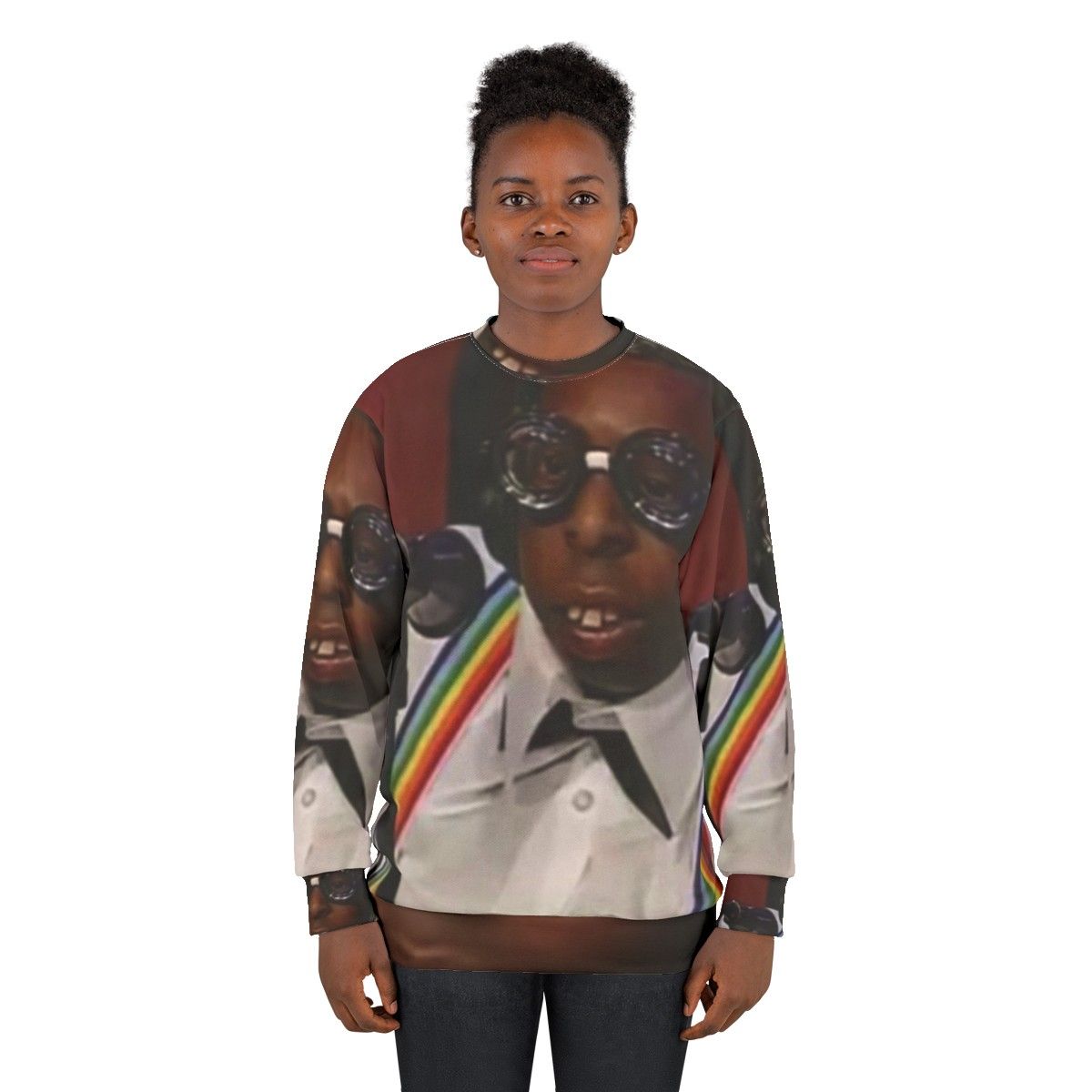 Beetlejuice Green Sweatshirt with Lester Green and Howard Stern Design - women