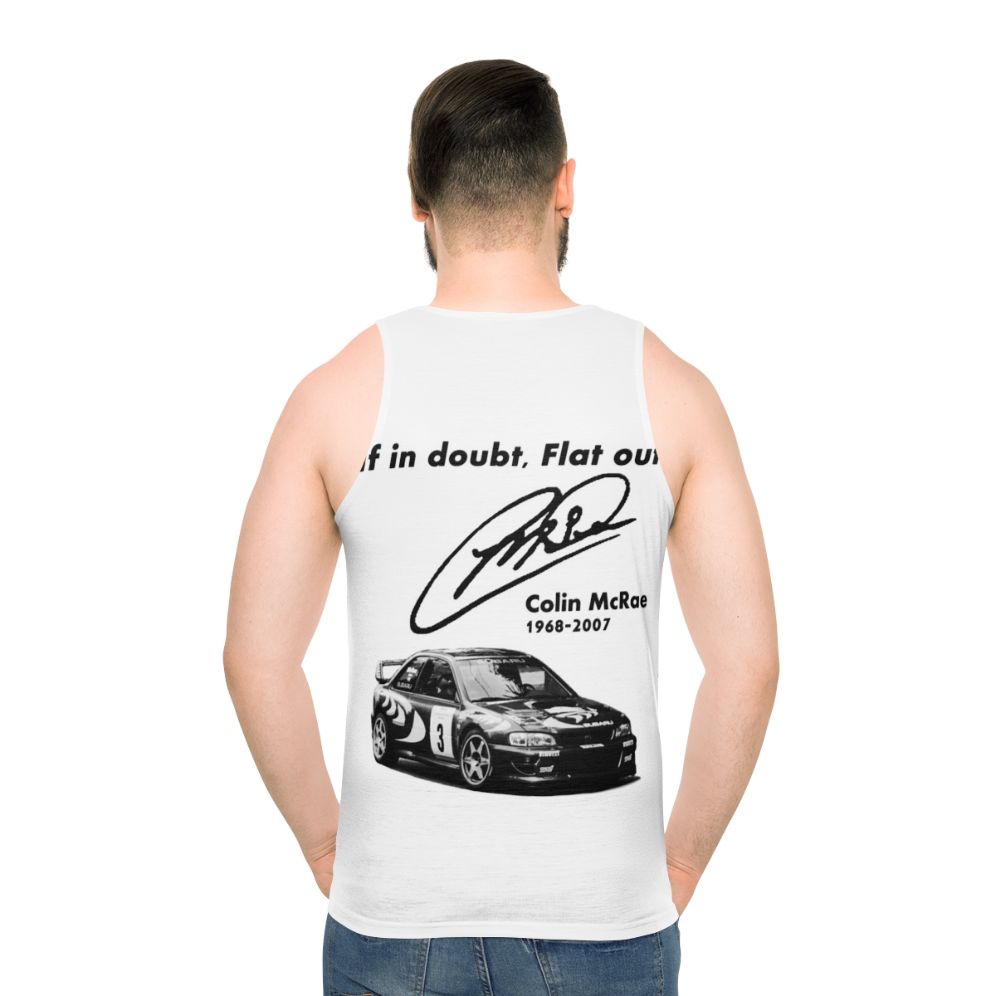 Unisex Subaru Impreza Rally-Inspired Tank Top - men back