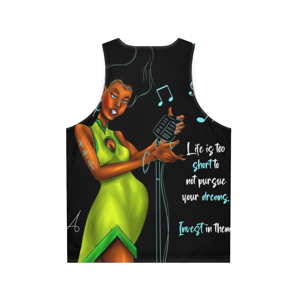 Inspirational unisex tank top with "A Life Of Dreams" quote - Back