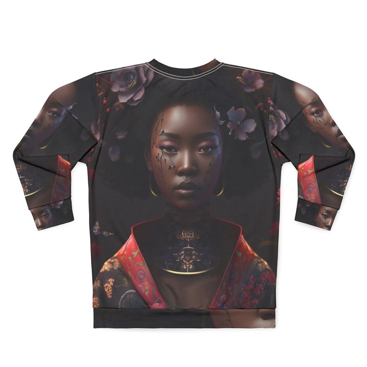 Empress of Hokkaido Japanese Geisha Sweatshirt - Back