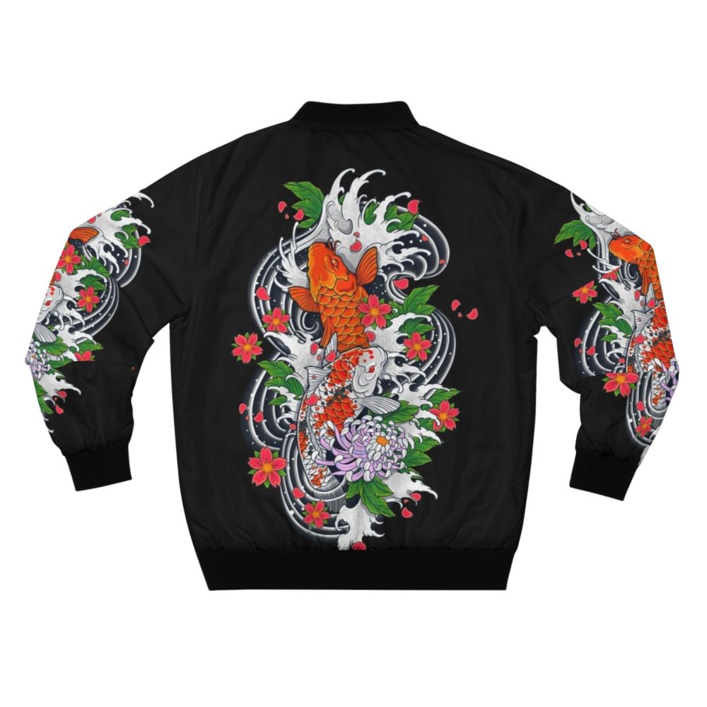 Koi fish bomber jacket with Japanese-inspired design - Back