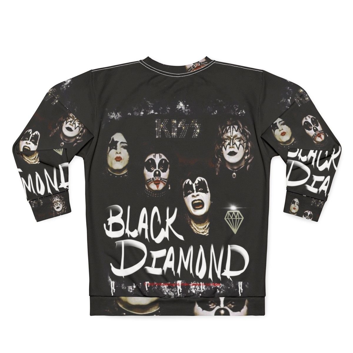 Vintage KISS band fan art printed sweatshirt - Back