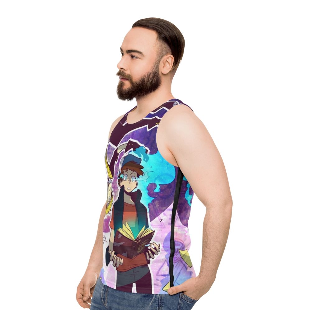 Gravity Falls Unisex Tank Top with Bill Cipher and Dipper Pines - men side