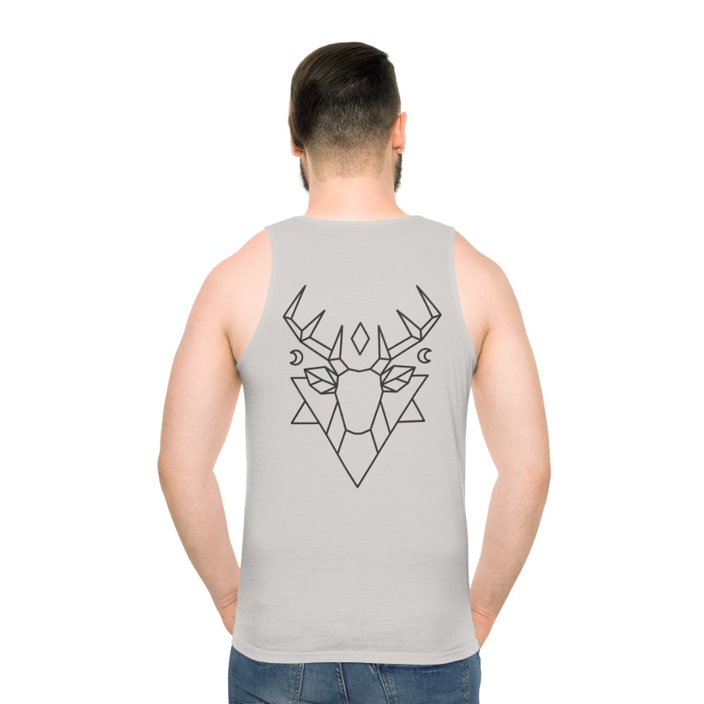 Mystic deer unisex tank top with geometric design - men back