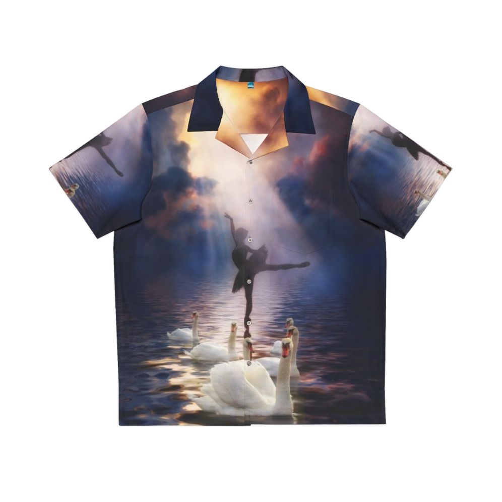 Elegant Swan Lake Hawaiian Shirt with Ballerina and Ballet Inspired Design