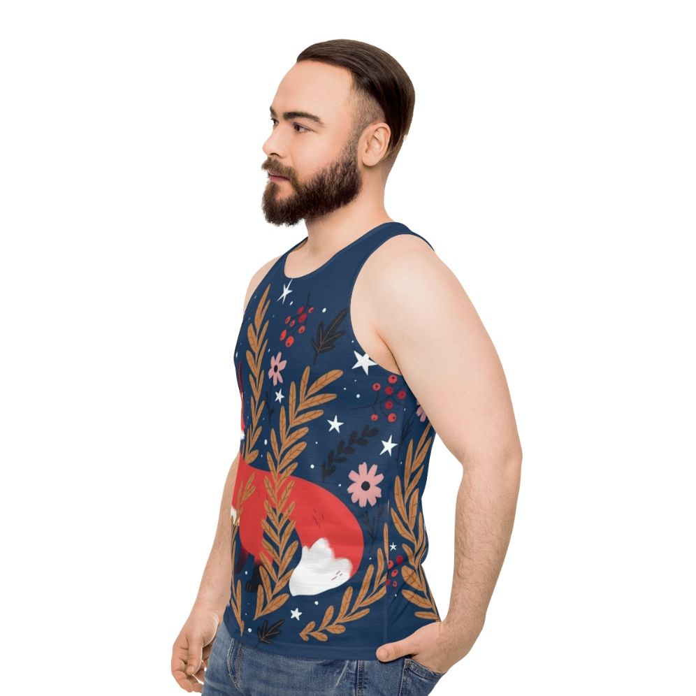 Cozy Winter Woodland Unisex Tank Top - men side