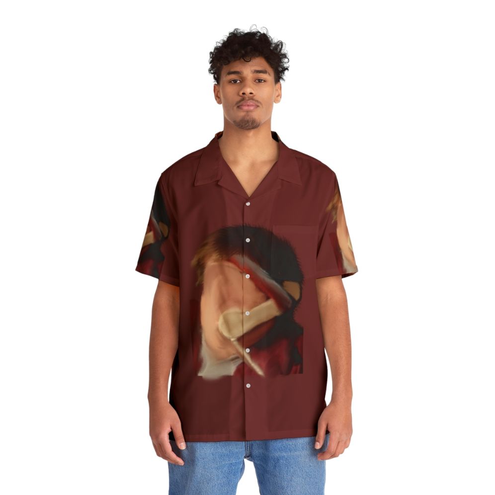 Chris Farley Hawaiian Shirt featuring Farley Art Interpretation design - People Front