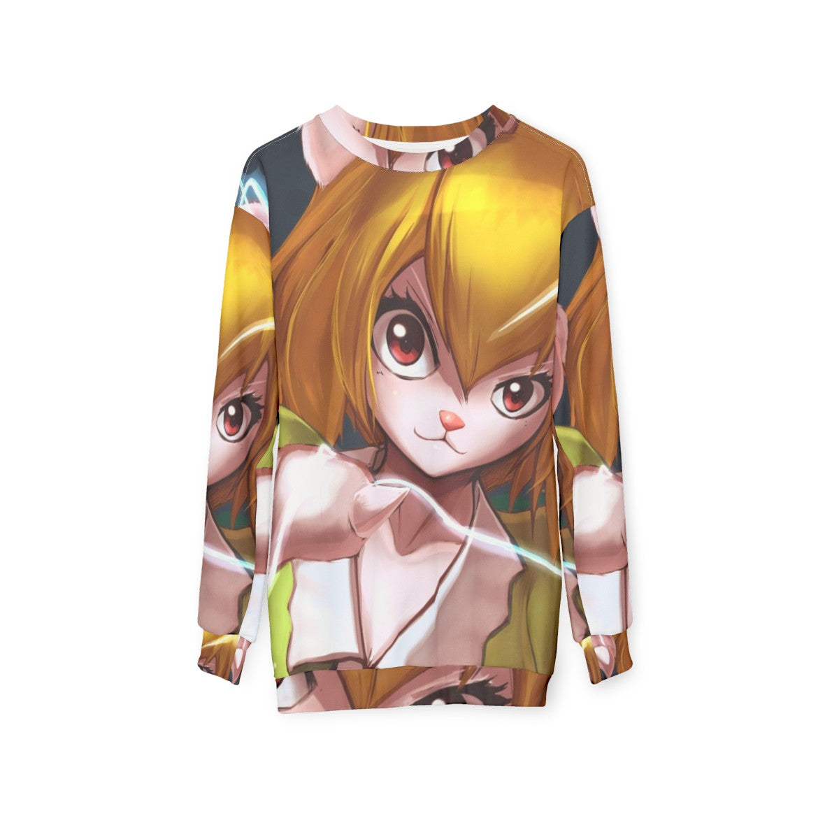 Carrot Anime Sweatshirt with Kawaii Rabbit Design - hanging