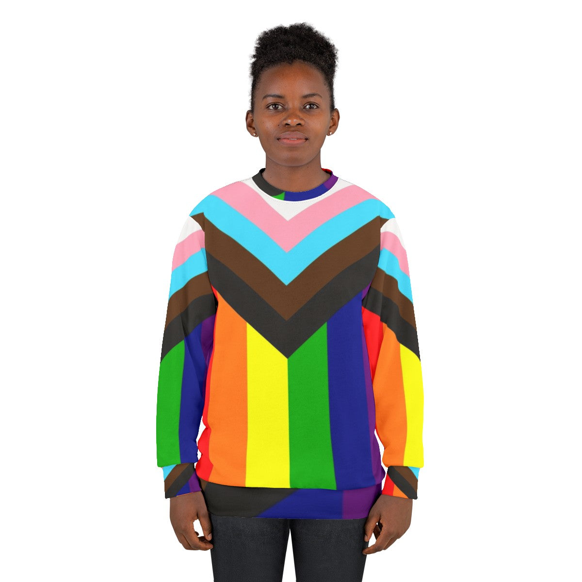 Progressive rainbow flag pride sweatshirt - women