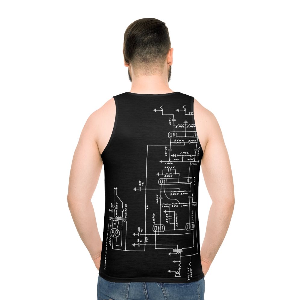 Amplifier schematic unisex tank top - men back