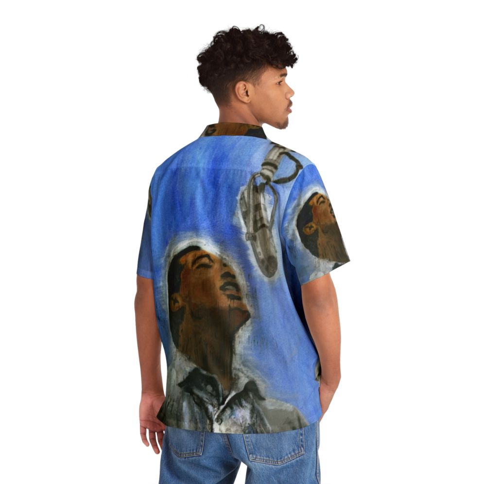 Retro Sam Cooke Hawaiian Shirt with Vintage Music Portrait Design - People Back