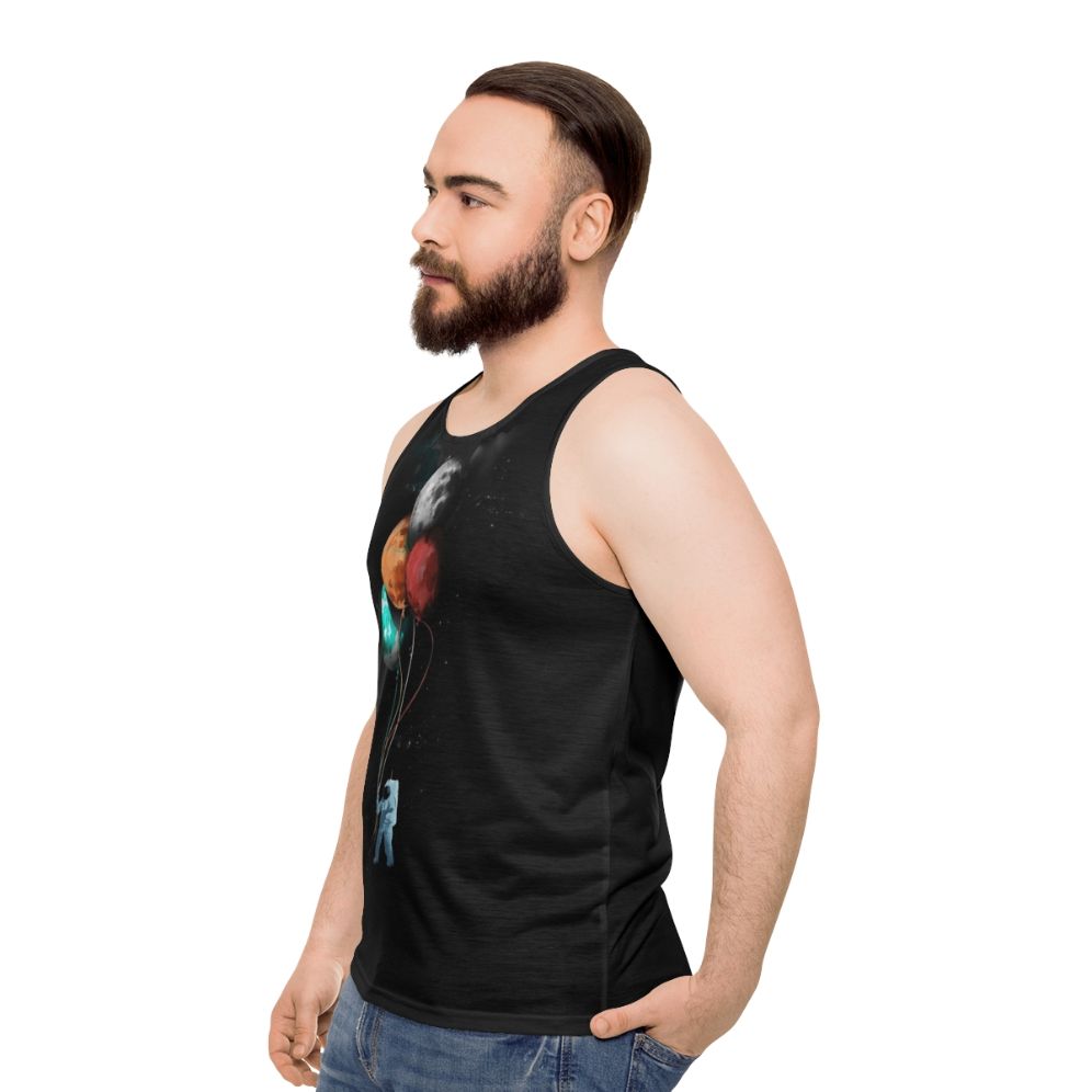 Spaceman unisex tank top with sci-fi graphics - men side