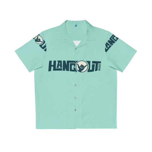 Blue Hawaiian shirt with Hangout Music Festival 2016 graphics