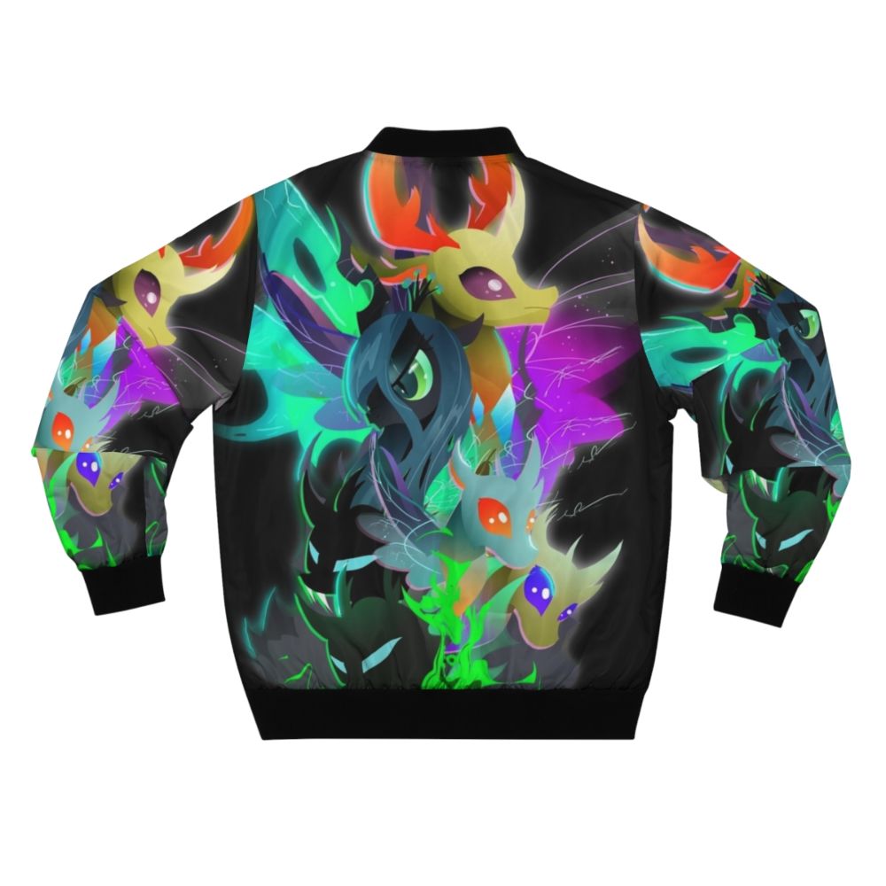 Changeling Queen and King Bomber Jacket with My Little Pony Designs - Back