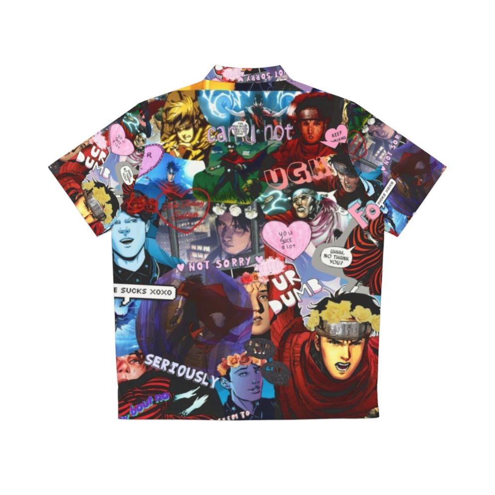 Wiccan Hawaiian Shirt with Superhero Motifs - Back