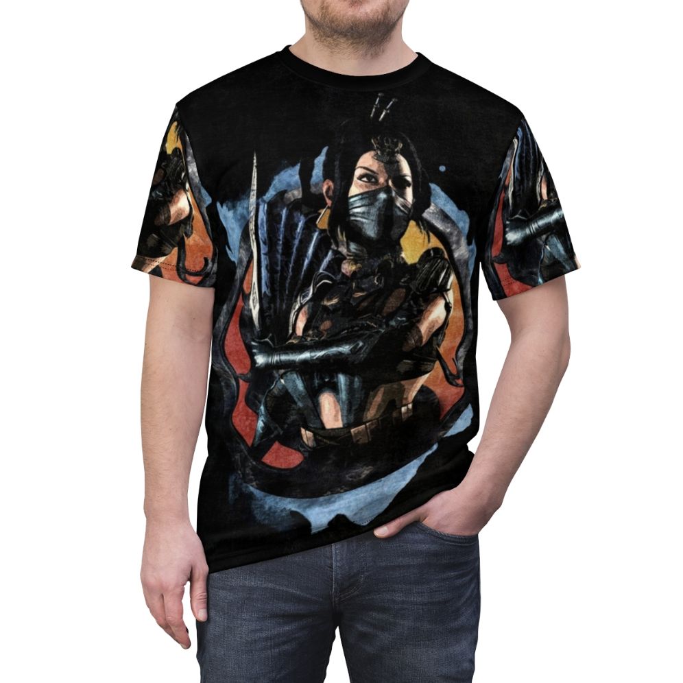 Mortal Kombat Kitana fighter portrait t-shirt for gamers - men front