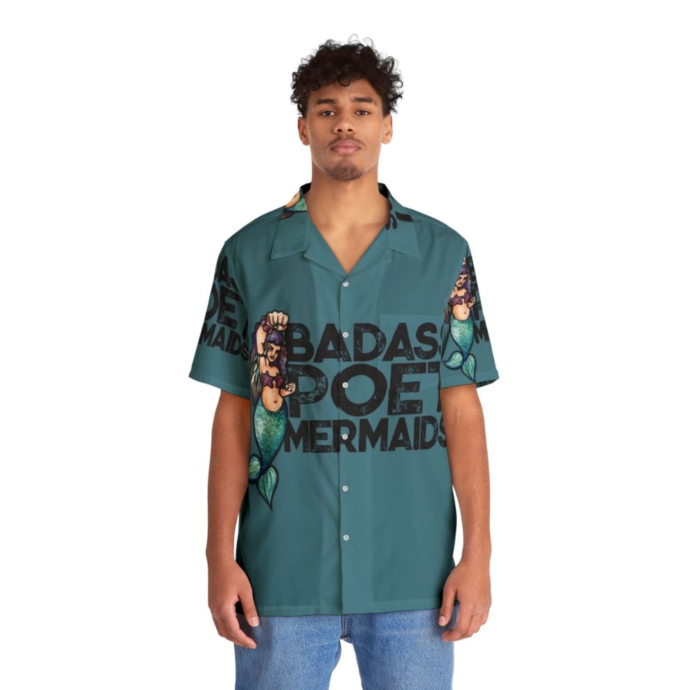 Badass Poet Mermaids Hawaiian Shirt - People Front