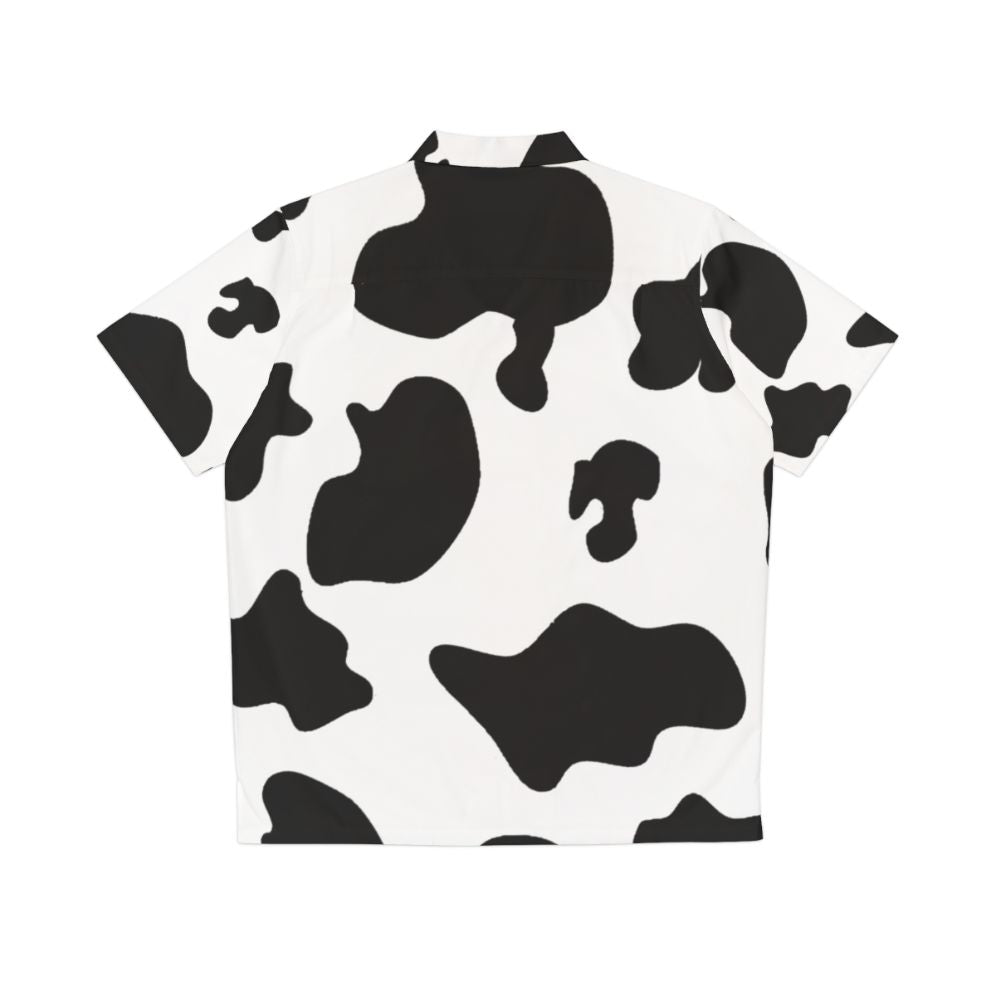 Cow pattern and spots animal print Hawaiian-style shirt - Back